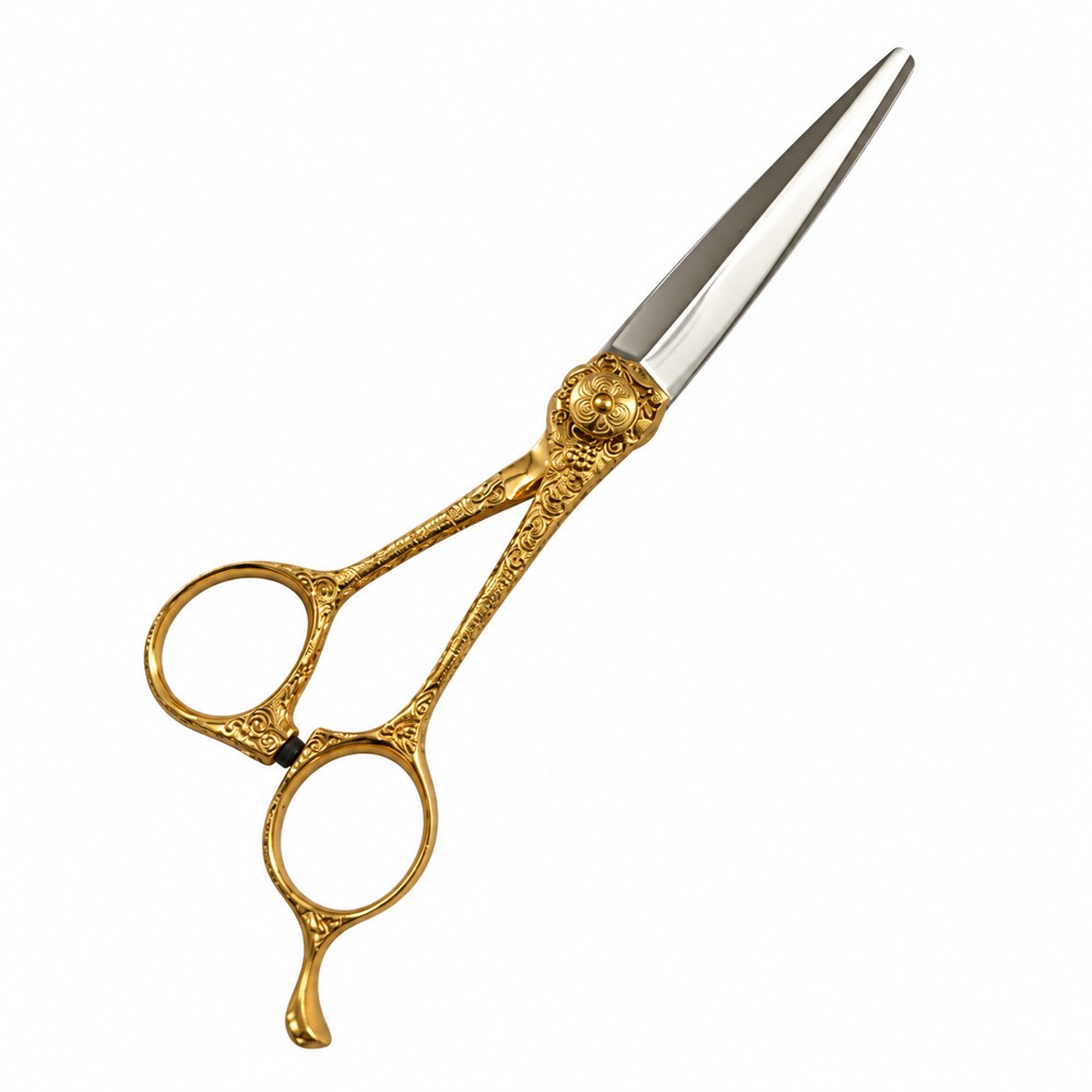 KEWQ Gold Kabartma Desenli Düz Kesim Makası