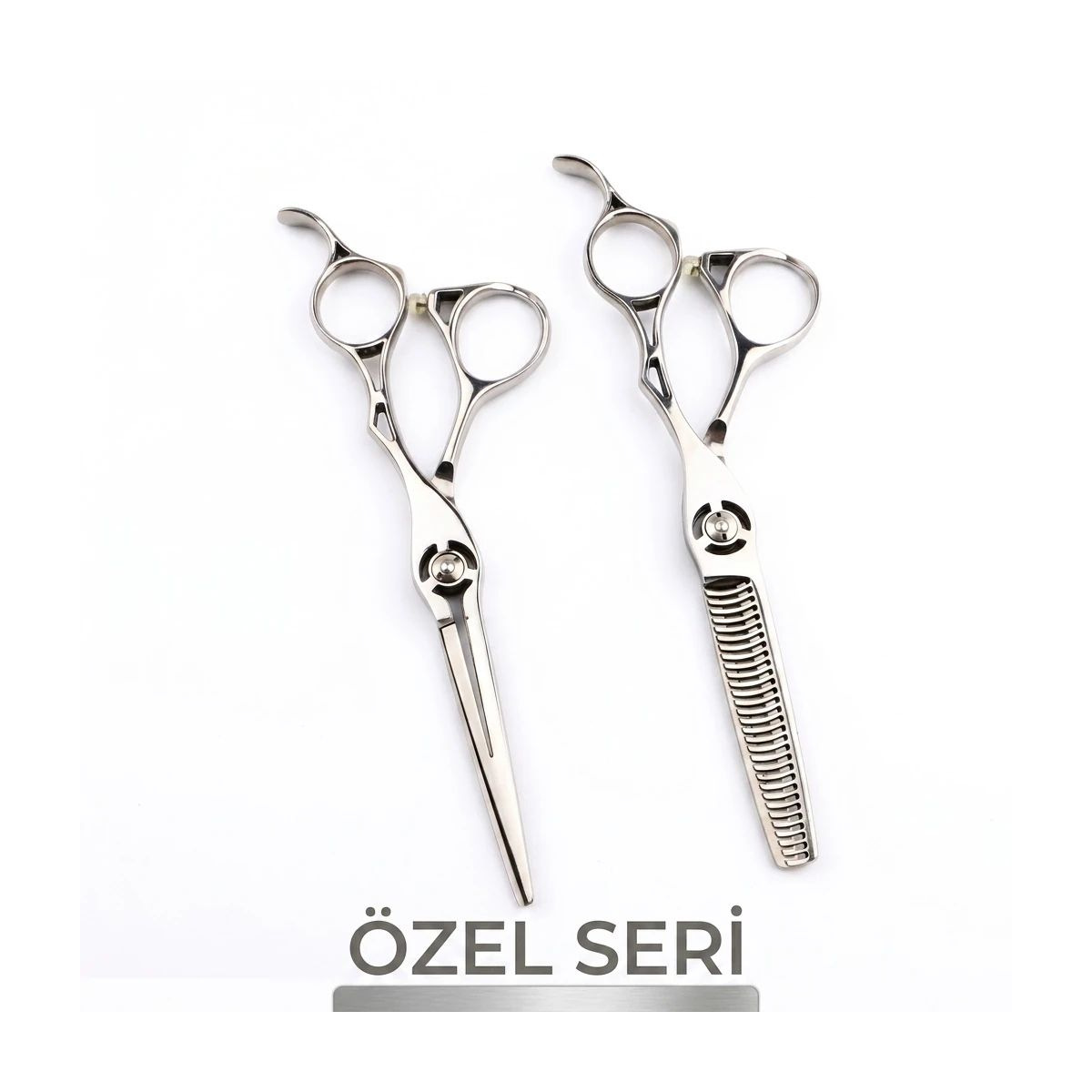 KEWQ Özel Seri Gümüş Düz Kesim ve Efile Ara Makası İkili Seti - Görsel 2